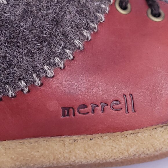 Merrell Milan Women's 6 Burnt Red Leather Wool Casual Shoes Lace Up J70642 Used - Picture 13 of 15